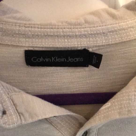 Cut Cropped Calvin Klein Jeans Collard Shirt - Picture 5 of 5